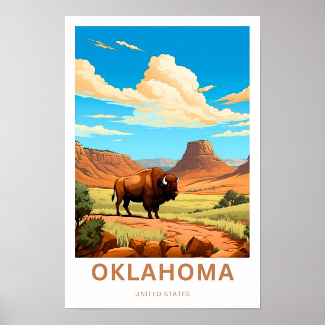 Oklahoma United States Travel Print (Front)