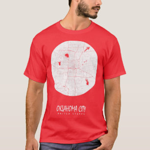Oklahoma USA City Map Full Moon T-Shirt