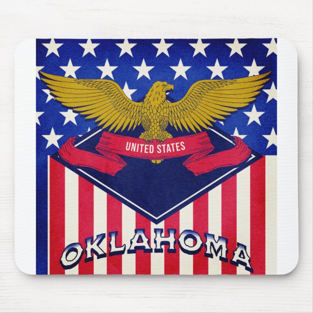 Oklahoma USA Flag Mouse Mat (Front)