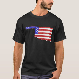 Oklahoma USA flag silhouette state map T-Shirt