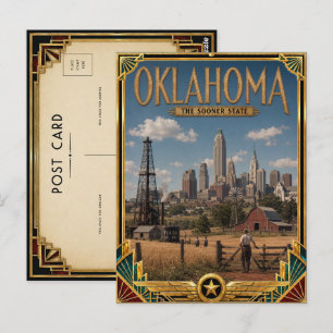 Oklahoma Vintage Art Deco Golden Age Postcard