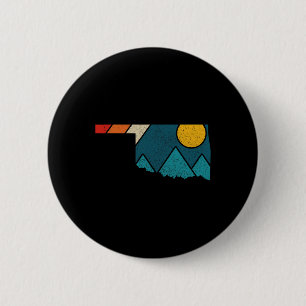 Oklahoma Vintage State Map Mountains Hiking Pride  6 Cm Round Badge