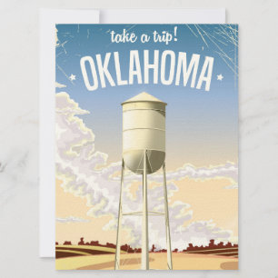 Oklahoma vintage travel poster invitation