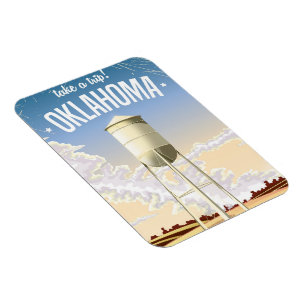 Oklahoma vintage travel poster magnet