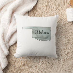 Oklahoma Watercolor Painting Cushion