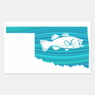 Oklahoma Wave Fishing Rectangular Sticker