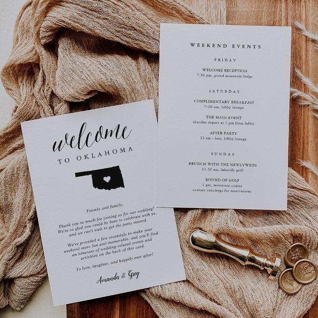 Oklahoma Wedding Welcome Letter & Itinerary (Creator Uploaded)