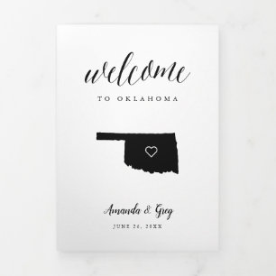 Oklahoma Wedding Welcome Letter & Itinerary Tri-Fold Programme