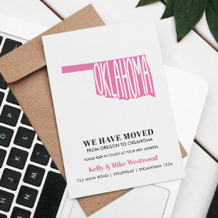 OKLAHOMA We've moved New address New Home  Postcard