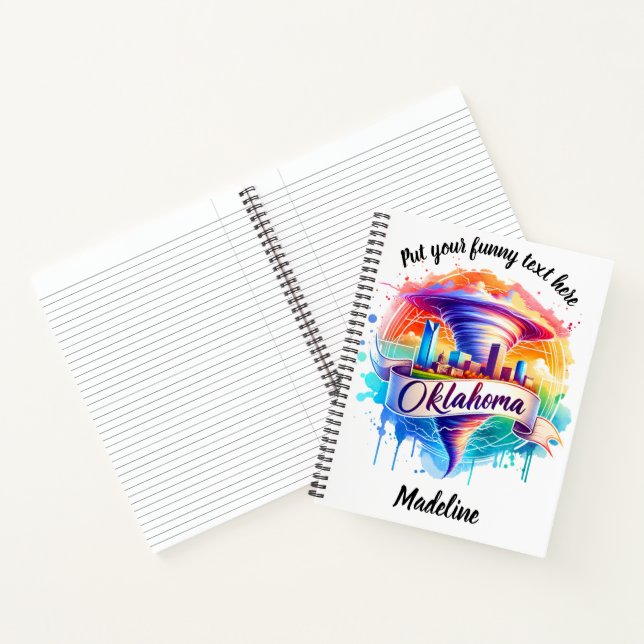 Oklahoma's vibrant tornado art notebook (Inside)