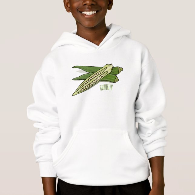 Okra cartoon illustration (Front)