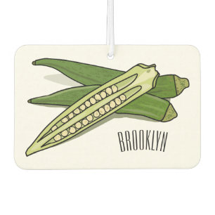 Okra cartoon illustration car air freshener