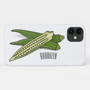 Okra cartoon illustration iPhone 11 case