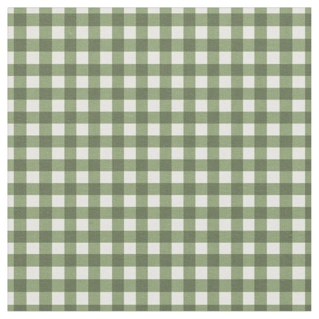 Okra Green Checked Gingham for Home Canning Lids Fabric (Close Up)