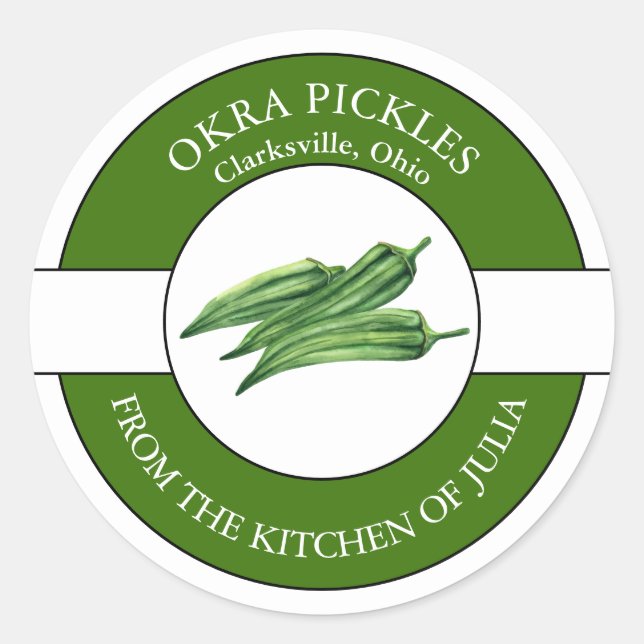 Okra Pickle Label (Front)