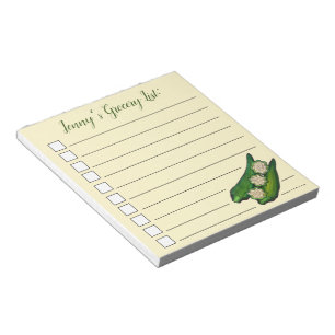 Okra Pods Veggie Vegetable Gumbo Grocery List Notepad