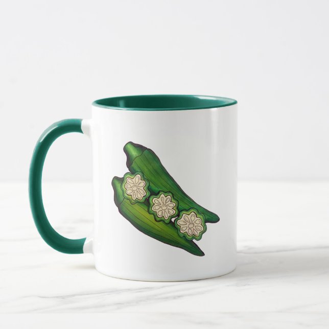 Okra Pods Veggie Vegetable Gumbo Southern Food Mug (Left)