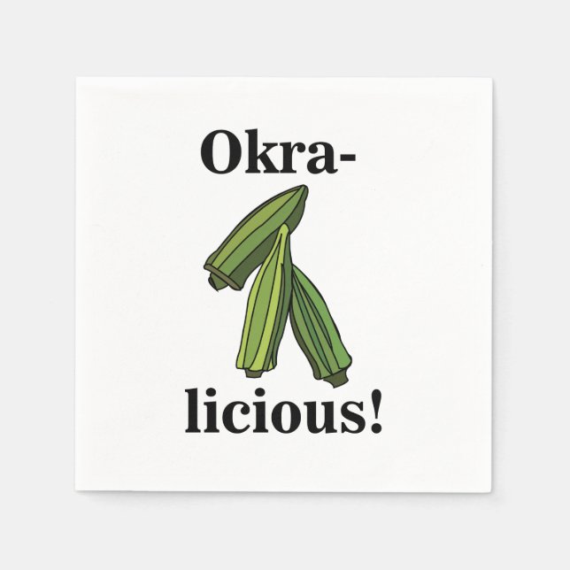Okra Vegetable Veggies Party Napkin (Front)