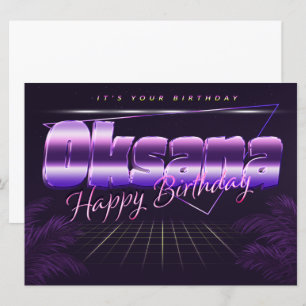 Oksana Name First name pura retro card Birthday
