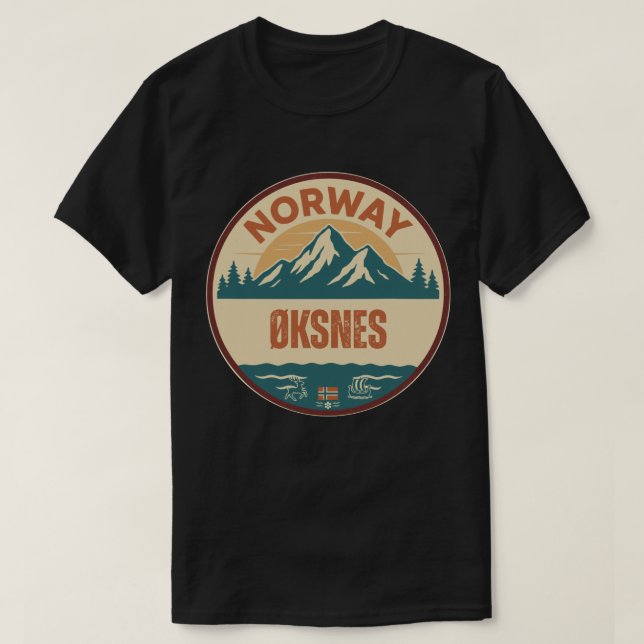 Øksnes, Norge Norway T-Shirt (Design Front)