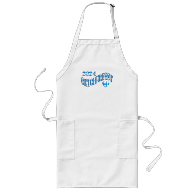 Oktoberfest 2024 Flag Colours Bavaria Bayern Long Apron (Front)