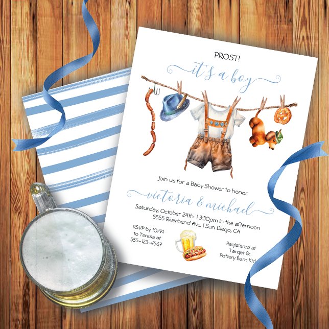 Oktoberfest Baby Shower Clothesline Invitation (Creator Uploaded)