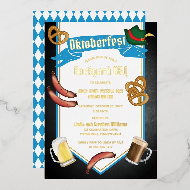 Oktoberfest Bavarian Beer Backyard BBQ Party (Front/Back)