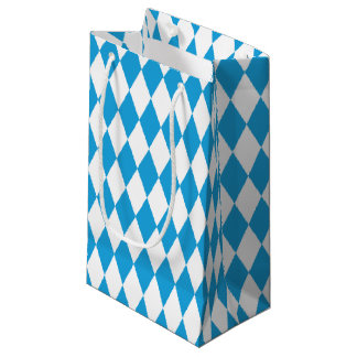 Oktoberfest Bavarian Blue and White Large Diagonal Small Gift Bag