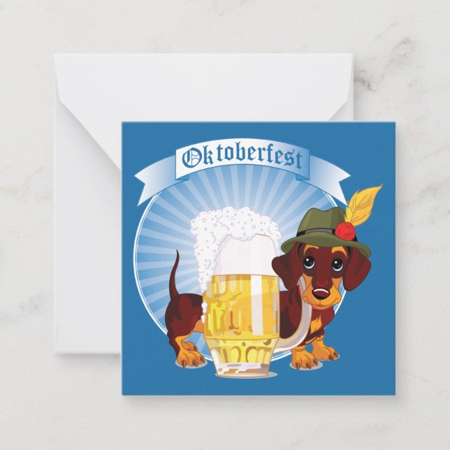 Oktoberfest Beer and Dog Greeting Card (Front)