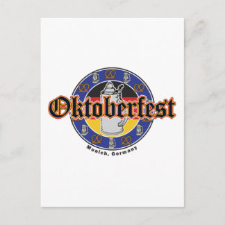 Oktoberfest Beer and Pretzels Postcard