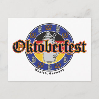 Oktoberfest Beer and Pretzels Postcard