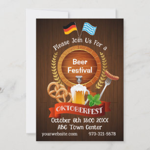Oktoberfest Beer Barrel Invitation