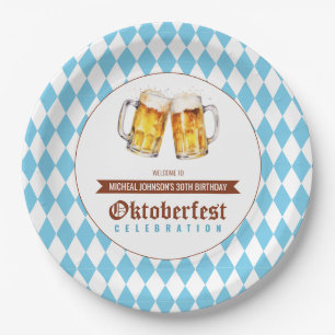 Oktoberfest Beer Birthday Party  Paper Plate