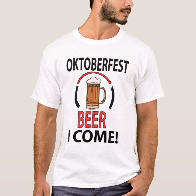 Oktoberfest Beer Drinking Funny Oktoberfest T-Shirt (Front)