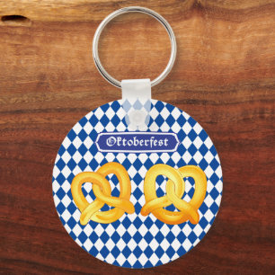 OKTOBERFEST beer Fest traditional German pretzels Key Ring