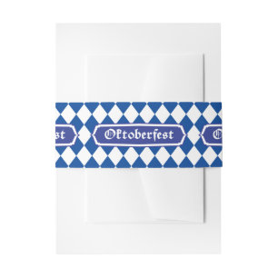 OKTOBERFEST beer festival Bavarian flag blue Invitation Belly Band