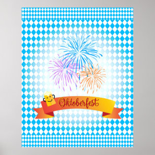 OKTOBERFEST beer festival decoration Blue pattern