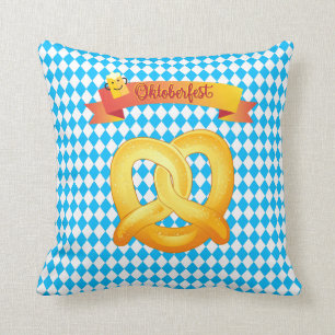 OKTOBERFEST beer festival decoration Blue pattern Cushion
