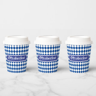 OKTOBERFEST beer festival decoration Blue pattern Paper Cups
