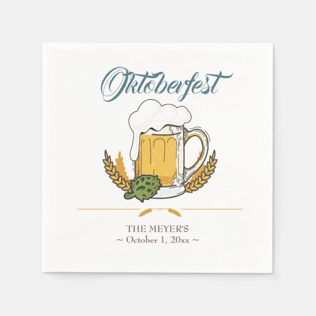 Oktoberfest Beer Festival Napkin (Front)