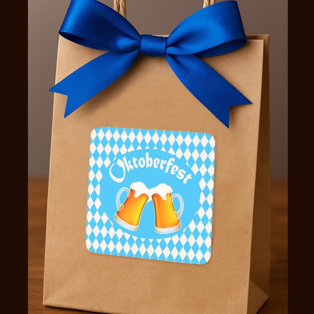 Oktoberfest Beer Mugs & Bavarian Pattern Sticker (Creator Uploaded)