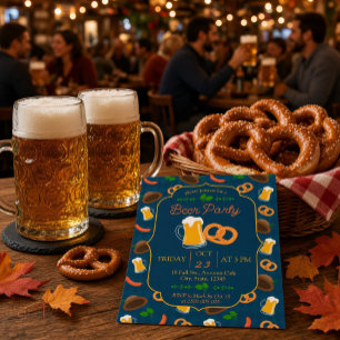 Oktoberfest Beer Party Invitation Festive Bavarian