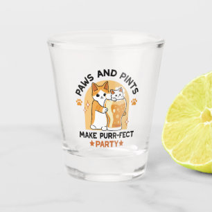 Oktoberfest Cat Party Paws and Pints Shot Glass