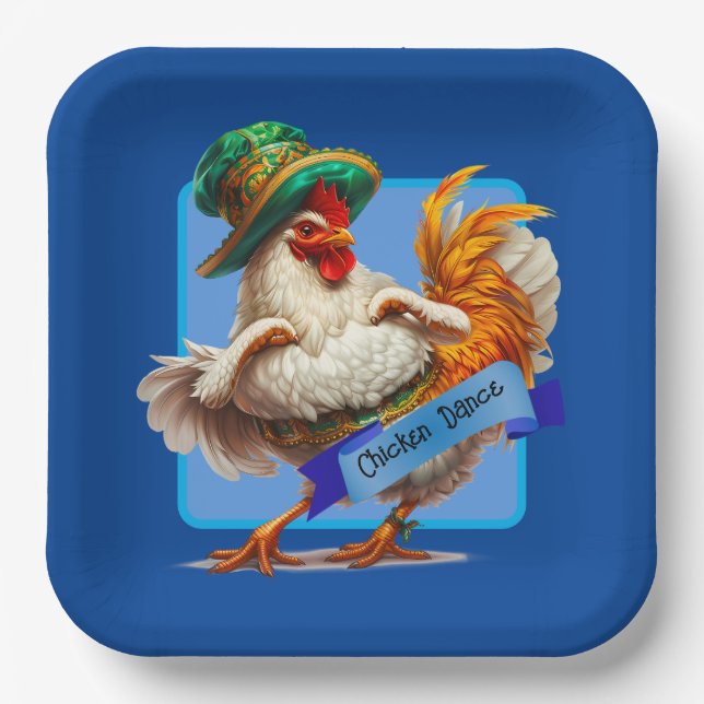 Oktoberfest Chicken Dance Paper Plate (Front)