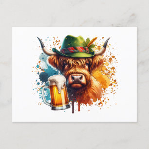 Oktoberfest Cow Postcard
