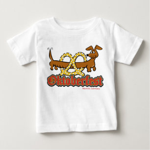 Oktoberfest Dachshund and Pretzel Baby T-Shirt