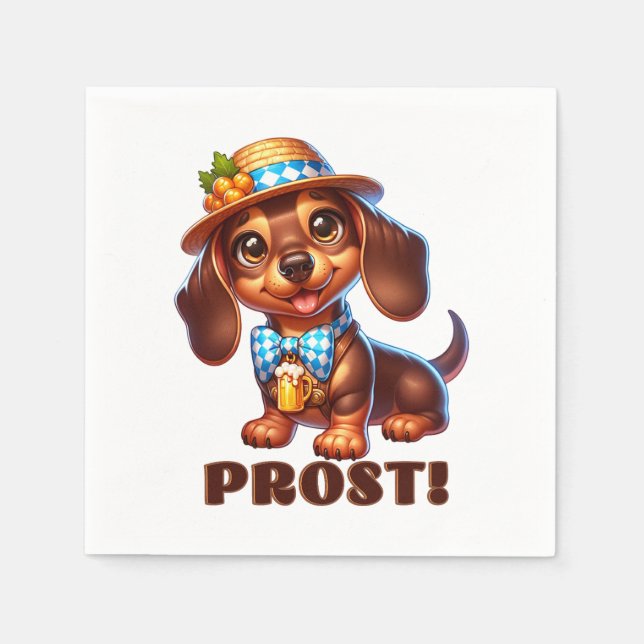 Oktoberfest Dachshund Prost! Napkin (Front)