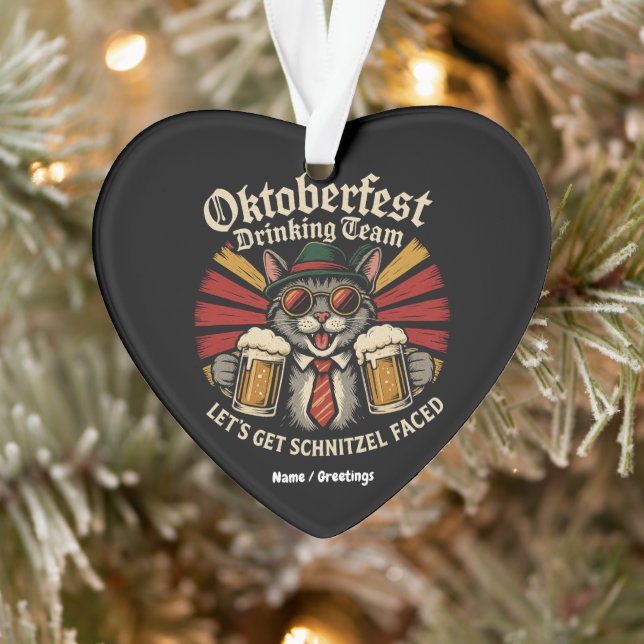 Oktoberfest Drinking Team Lets Get Schnitzel Faced Ornament (Tree)