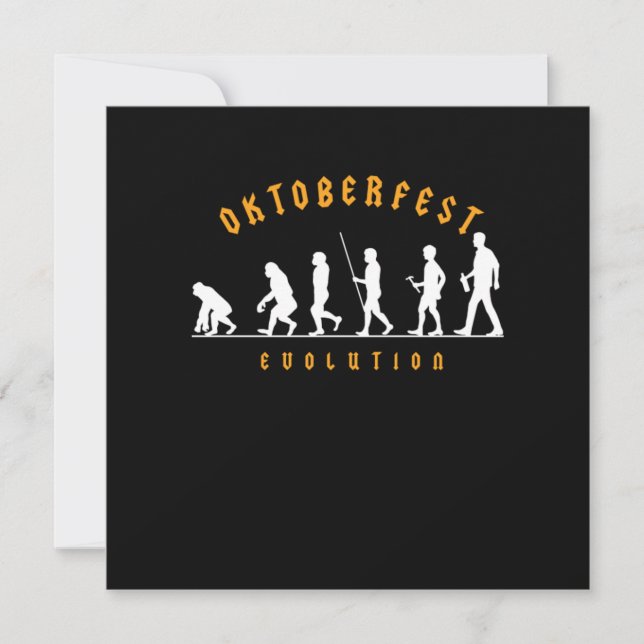 Oktoberfest Evolution Beer Festival Pretzel Draugh Invitation (Front)