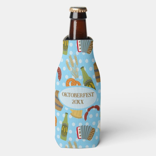 Oktoberfest Food and Drink Bottle Cooler (Bottle Front)